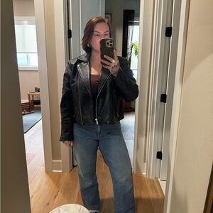 Abercrombie & Fitch Black Leather Jacket